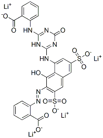2-[[8-[[6-[(2-Carboxyphenyl)amino]-1,4-dihydro-4-oxo-1,3,5-triazin-2-yl]amino]-1-hydroxy-3,6-disulfo-2-naphthalenyl]azo]benzoic acid, tetralithium salt 结构式