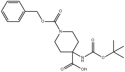 4-TERT-BUTOXYCARBONYLAMINO-PIPERIDINE-1,4-DICARBOXYLIC ACID MONOBENZYL ESTER Struktur