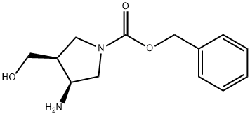 1-PYRROLIDINECARBOXYLIC ACID, 3-AMINO-4-(HYDROXYMETHYL)-, PHENYLMETHYL ESTER, (3S,4S)-,252770-08-4,结构式
