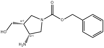 顺式-3-氨在-4-(羟基甲基)-1-吡咯啉羧酸苄酯, 252770-09-5, 结构式