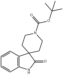 TERT-ブチル 2-オキソ-1,2-ジヒドロスピロ[インドール-3,4'-ピペリジン]-1'-カルボキシレート 化学構造式