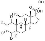 5ALPHA-孕甾-11BETA,17ALPHA,21-三醇-3,20-二酮-1,2,4,5-D4 结构式