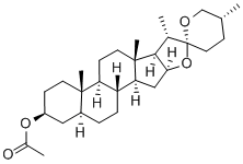 (25R)-5α-スピロスタン-3β-オールアセタート 化学構造式
