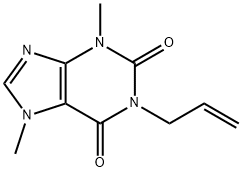 3,7-ジメチル-1-アリル-3,7-ジヒドロ-1H-プリン-2,6-ジオン 化学構造式