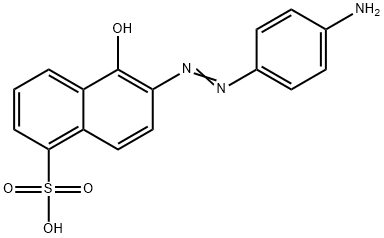 6-[(4-アミノフェニル)アゾ]-5-ヒドロキシ-1-ナフタレンスルホン酸 化学構造式