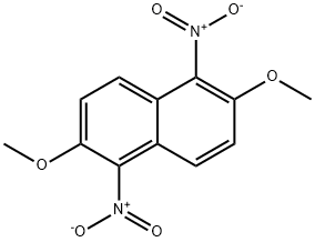 1,5-ジニトロ-2,6-ジメトキシナフタレン 化学構造式
