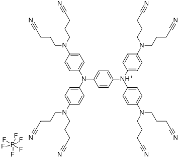 N,N,N'',N''-TETRAKIS[4-BIS(3-CYANOPROPYL)AMINOPHENYL]-P-PHENYLENEDIAMINIUM HEXAFLUOROPHOSPHATE Structure