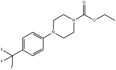 1-(4-トリフルオロメチルフェニル)ピペリジン-4-カルボン酸エチルエステル 化学構造式