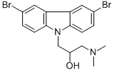1-(3,6-ジブロモ-9H-カルバゾール-9-イル)-3-(ジメチルアミノ)プロパン-2-オール 化学構造式
