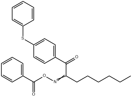 1-[4-(苯硫基)苯基]-1,2-辛烷二酮 2-(O-苯甲酰肟),253585-83-0,结构式