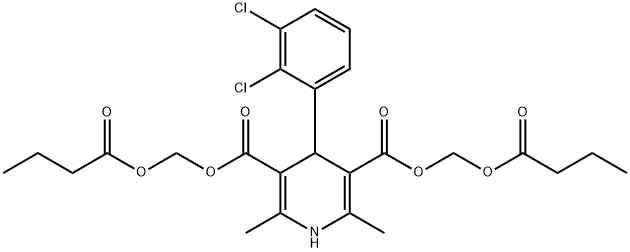 5-((Bis(butyryloxy)Methoxy)carbonyl)-4-(2,3-dichlorophenyl)-2,6-diMethyl-1,4-dihydropyridine-3-carboxylic acid Struktur