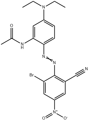 N-[2-[(2-ブロモ-6-シアノ-4-ニトロフェニル)アゾ]-5-(ジエチルアミノ)フェニル]アセトアミド 化学構造式