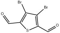 3,4-ジブロモチオフェン-2,5-ジカルボキシアルデヒド 化学構造式