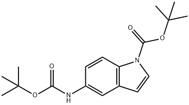5-(tert-butoxycarbonylamino)-1-(tert-butoxycarbonyl)indole Struktur