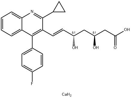 (3S,5S,6E)-7-[2-Cyclopropyl-4-(4-fluorophenyl)-3-quinolinyl]-3,5-dihydroxy-6-heptenoic Acid CalciuM Salt Struktur