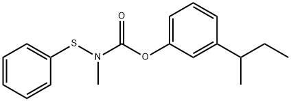 N-Methyl-N-(phenylthio)carbamic acid 3-(1-methylpropyl)phenyl ester Struktur