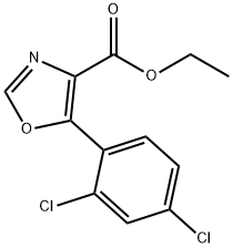 ETHYL 5-(2,4-DICHLOROPHENYL)OXAZOLE-4-CARBOXYLATE, 254749-13-8, 结构式