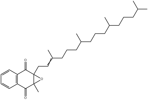 1a,7a-ジヒドロ-1a-メチル-7a-(3,7,11,15-テトラメチル-2-ヘキサデセニル)ナフト[2,3-b]オキシレン-2,7-ジオン 化学構造式