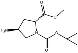 (2R,4S)-1-叔丁基 2-甲基 4-氨基吡咯烷-1,2-二甲酸酯,254881-77-1,结构式
