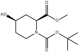 (2S,4R)-4-羟基哌啶-1,2-二羧酸 1-叔丁酯 2-甲酯,254882-06-9,结构式