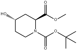 (2S,4S)-1-tert-butyl 2-methyl-4-hydroxypiperidine-1,2-dicarboxylate Structure