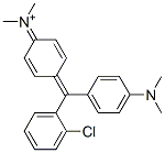 N-[4-[(2-クロロフェニル)[4-(ジメチルアミノ)フェニル]メチレン]-2,5-シクロヘキサジエン-1-イリデン]-N-メチルメタンアミニウム 化学構造式