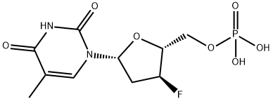 3'-Fluoro-3'-deoxythymidine Monophosphate Struktur