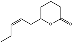 テトラヒドロ-6-[(Z)-2-ペンテニル]-2H-ピラン-2-オン 化学構造式