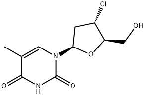 3'-クロロ-3'-デオキシチミジン 化学構造式