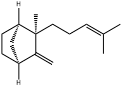(1S,2S,4R)-2-メチル-3-メチレン-2-(4-メチル-3-ペンテニル)ビシクロ[2.2.1]ヘプタン 化学構造式