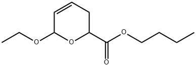 6-エトキシ-3,6-ジヒドロ-2H-ピラン-2-カルボン酸ブチル 化学構造式