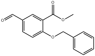 2-(BENZYLOXY)-5-FORMYLBENZOIC ACID METHYL ESTER Structure