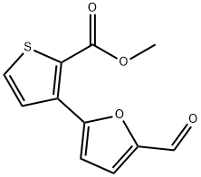 3-(5-ホルミル-2-フリル)チオフェン-2-カルボン酸メチル 化学構造式