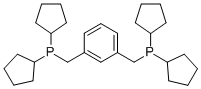 [1,3-フェニレンビス(メチレン)]ビス(ジシクロペンチルホスフィン) 化学構造式