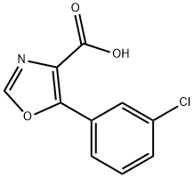 5-(3-氯苯基)噁唑-4-羧酸 结构式