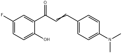 (E)-3-(4-dimethylaminophenyl)-1-(5-fluoro-2-hydroxy-phenyl)prop-2-en-1 -one Struktur