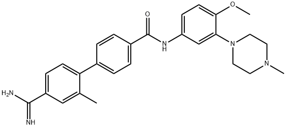 4'-CARBAMIMIDOYL-2'-METHYL-BIPHENYL-4-CARBOXYLIC ACID [4-METHOXY-3-(4-METHYL-PIPERAZIN-1-YL)-PHENYL]-AMIDE Structure