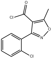 3-(2-クロロフェニル)-5-メチルイソオキサゾール-4-カルボニルクロリド 化学構造式