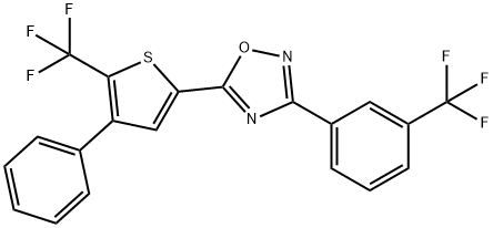 5-[4-苯基-5-(三氟甲基)-2-噻吩基]-3-[3-(三氟甲基)苯基]-1,2,4-恶二唑 结构式
