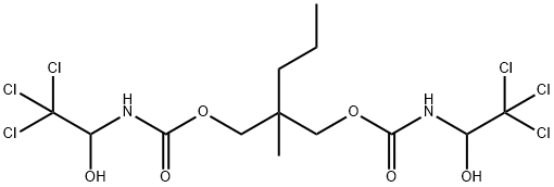 ビス[N-(2,2,2-トリクロロ-1-ヒドロキシエチル)カルバミド酸]2-メチル-2-プロピルトリメチレン 化学構造式