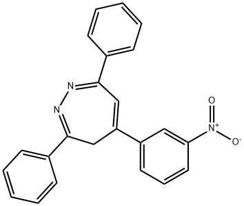5-(m-ニトロフェニル)-3,7-ジフェニル-4H-1,2-ジアゼピン 化学構造式