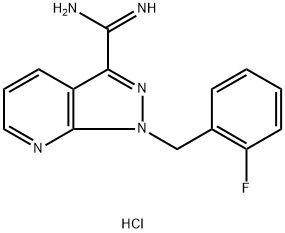 1H-Pyrazolo[3,4-b]pyridine-3-carboximidamide, 1-[(2-fluorophenyl)methyl]-, hydrochloride (1:1) Struktur