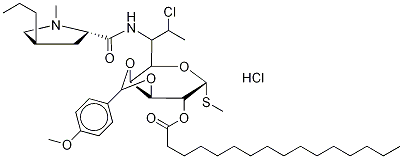 パルミチン酸3,4-O-P-アニシリデンクリンダマイシン塩酸塩 化学構造式