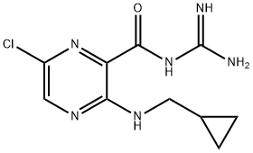 N-amidino-6-chloro-3-[(cyclopropylmethyl)amino]pyrazinecarboxamide 结构式