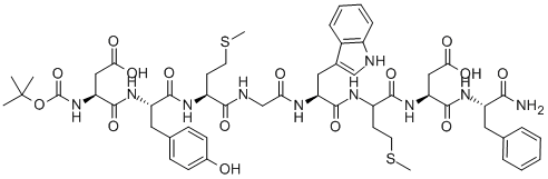 BOC-ASP-TYR-MET-GLY-TRP-MET-ASP-PHE-NH2, 25687-34-7, 结构式