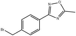 3-[4-(ブロモメチル)フェニル]-5-メチル-1,2,4-オキサジアゾール 化学構造式