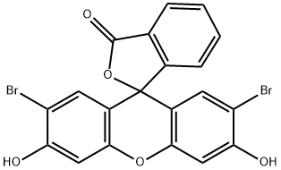2',7'-ジブロモ-3',6'-ジヒドロキシスピロ[イソベンゾフラン-1(3H),9'-[9H]キサンテン]-3-オン 化学構造式