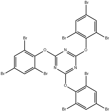 2,4,6-Tris-(2,4,6-tribromophenoxy)-1,3,5-triazine Structure
