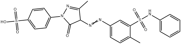 p-[4,5-dihydro-3-methyl-4-[[4-methyl-3-[(phenylamino)sulphonyl]phenyl]azo]-5-oxo-1H-pyrazol-1-yl]benzenesulphonic acid  Struktur
