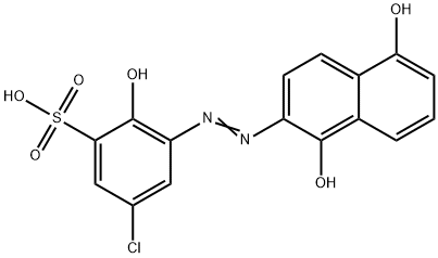 5-クロロ-3-[(1,5-ジヒドロキシナフタレン-2-イル)アゾ]-2-ヒドロキシベンゼンスルホン酸 化学構造式
